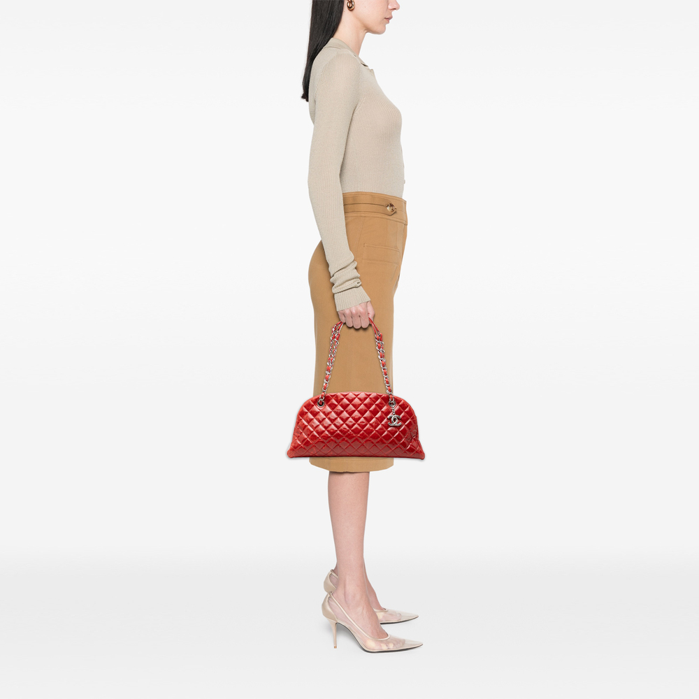 Pre-Loved Chanel Large Glazed Calfskin Mademoiselle Bowling Bag - Picture 7 of 8